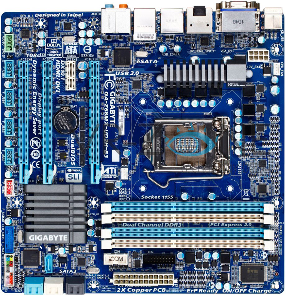 Gigabyte Z68MX-UD2H-B3 Motherboard Pictured