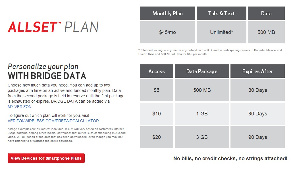 Verizon ALLSET Pre-Paid Plans Offer Rollover Mobile Data